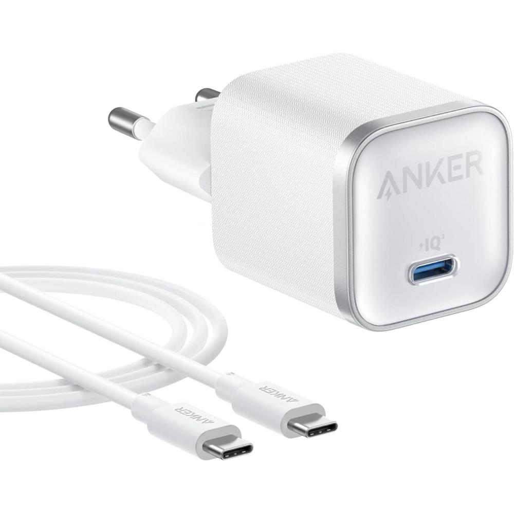imageAnker Nano 45W USB C Charger Fast Compact and Stylish for iPhone 17ProPro MaxiPhone 16 MacBook Pixel 9 iPad Samsung Galaxy S25 UltraS24 Series and More 6ft Cable Includedwhite