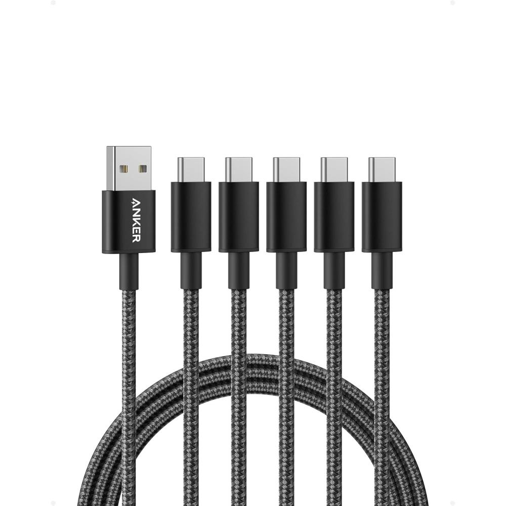 imageAnker USB C Cable 2 Pack USBA to USBC Charging Cable 331 USB C to USB 20 Dual Braided Nylon Type C Charging Cable for iPhone 1717 PlusPro17 ProMax Samsung Galaxy S10 LG V306ft RedBlack