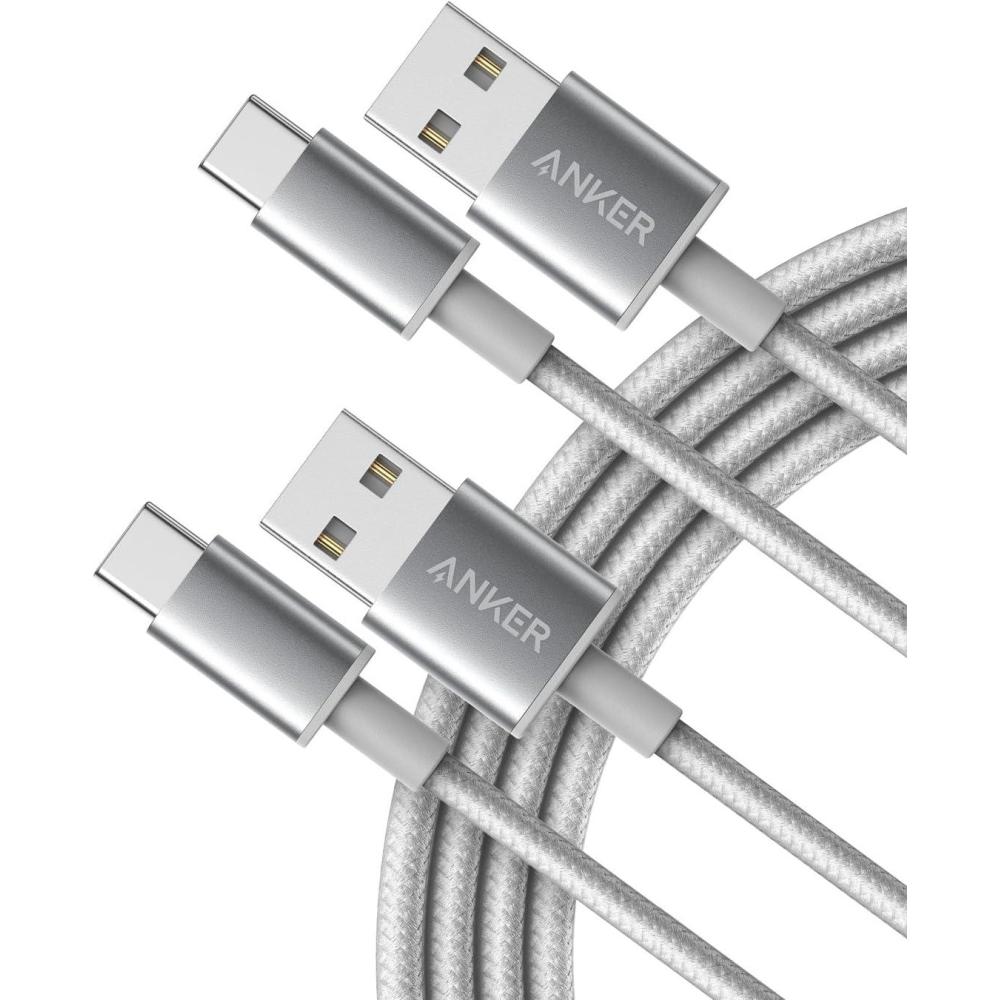 imageAnker USB C Cable 2 Pack USBA to USBC Charging Cable 331 USB C to USB 20 Dual Braided Nylon Type C Charging Cable for iPhone 1717 PlusPro17 ProMax Samsung Galaxy S10 LG V306ft RedSilver