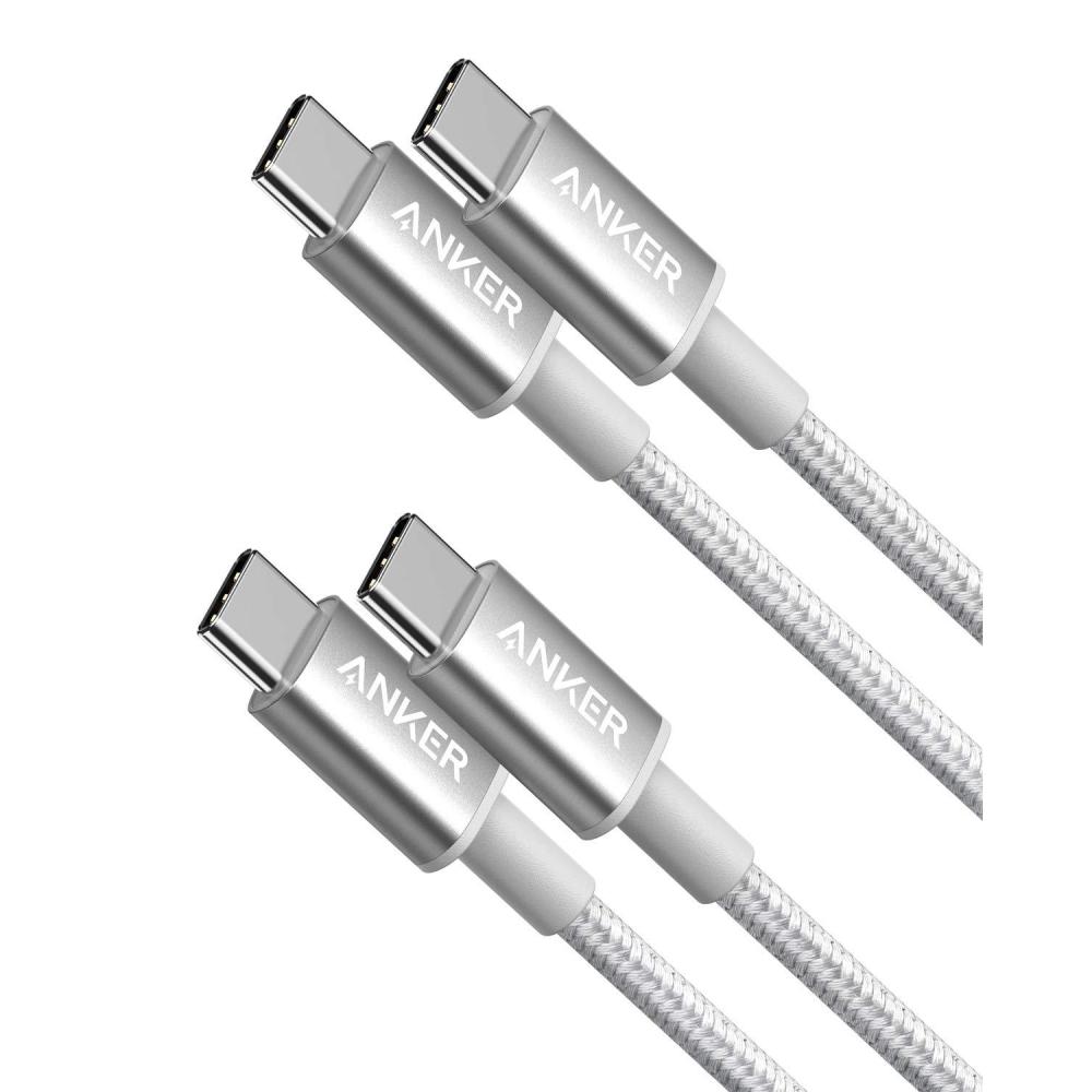 imageAnker USB C Cable 60W 2 Pack USB C to USB C 20 Cable Nylon Cable for iPhone 1616 Pro16 Plus1516 ProMax iPad AirMiniPro 2024 MacBook Pro 2024 Samsung Galaxy S23 Switch 1m RedSilver