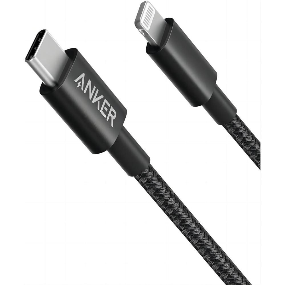 imageAnker USB C to Lightning Cable iPhone USB C Cable MFi Certified New Nylon Charging Cable for iPhone 14 ProXXSXR8 PlusAirPods Pro Support Power Delivery 18mBlack