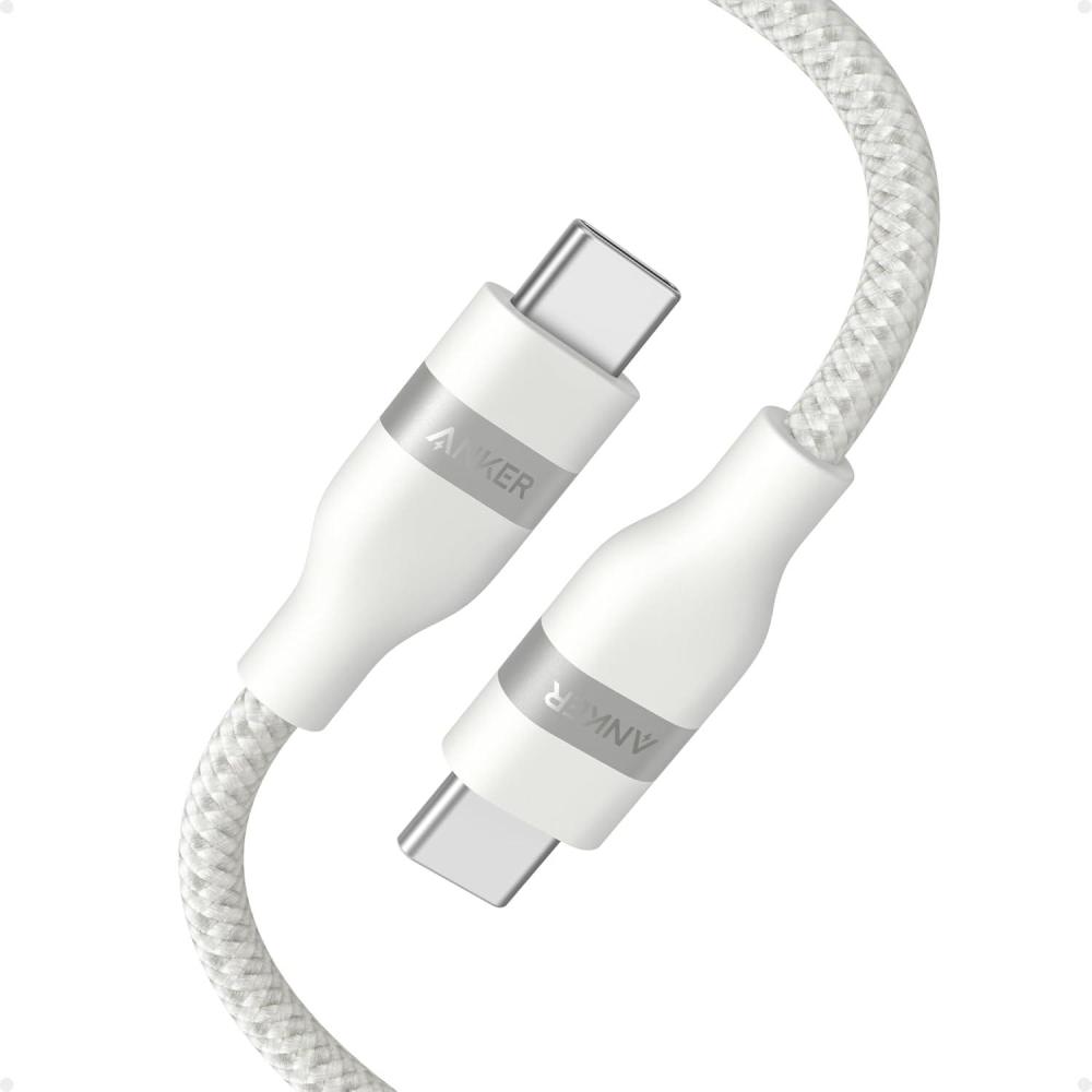 imageAnker USBC Cable 240W Braided Upcycled USB C to USBC Fast Charger Cable for iPhone 1717 Pro17 Plus17 ProMax MacBook Pro iPad ProAir 5 Galaxy S23 and Others 6 Feet Blackwhite
