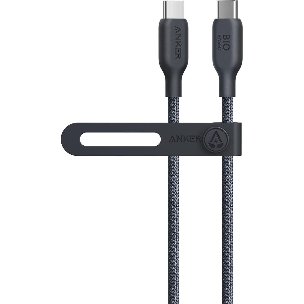 imageAnker USBC to USBC Cable 240W 3ft Organic Nylon Type C Fast Charging Cable Compatible with iPhone 15 MacBook Pro 2020 iPad Pro 2020 iPad Air 4 Samsung Galaxy S23S23 UltraBlack