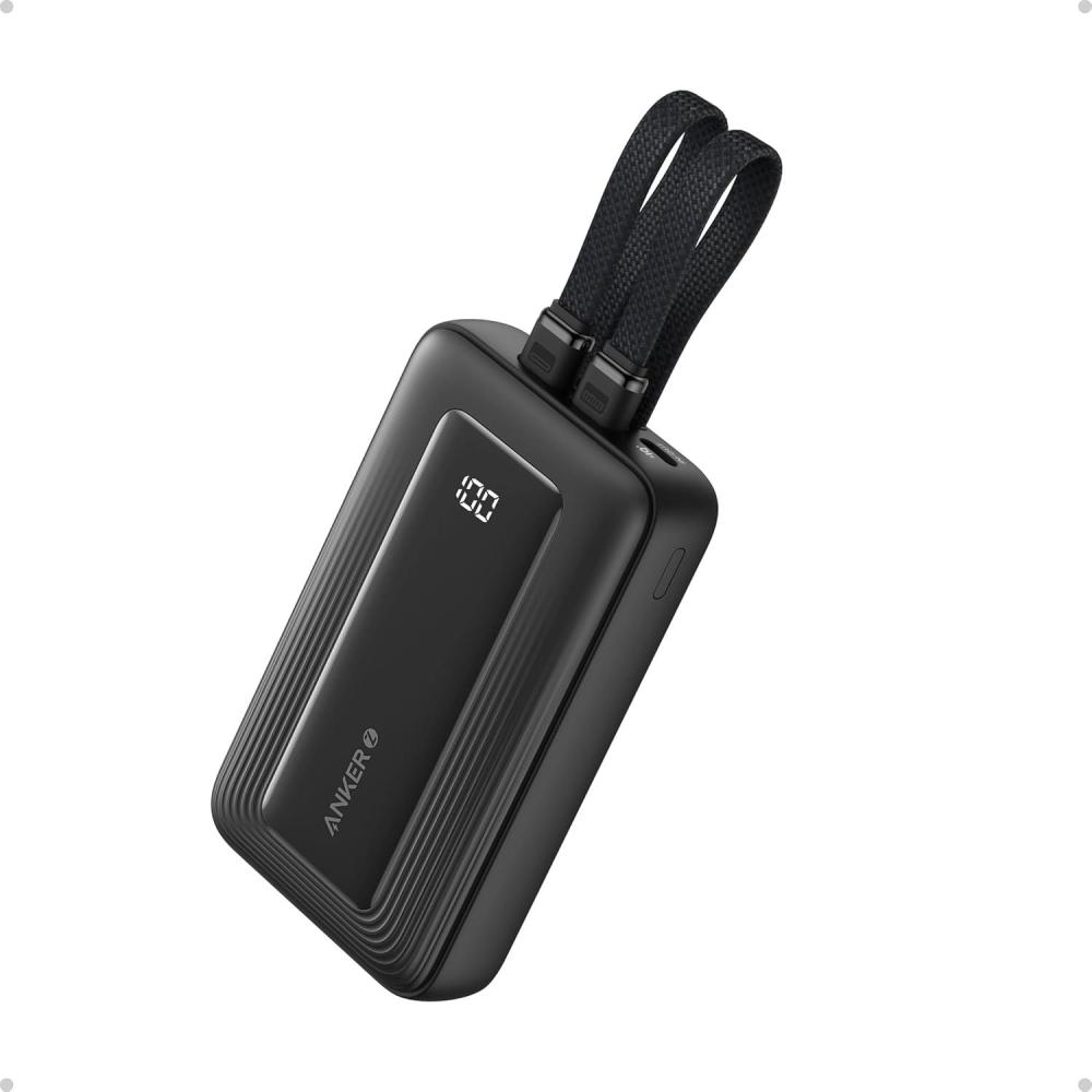 imageAnker Zolo Power Bank 30W 10000mAh Portable Fast External Battery with USBC and Lightning Cables MFi Certified 2 Ports Battery for iPhone Series 161514 MacBook Galaxy and MoreBlack