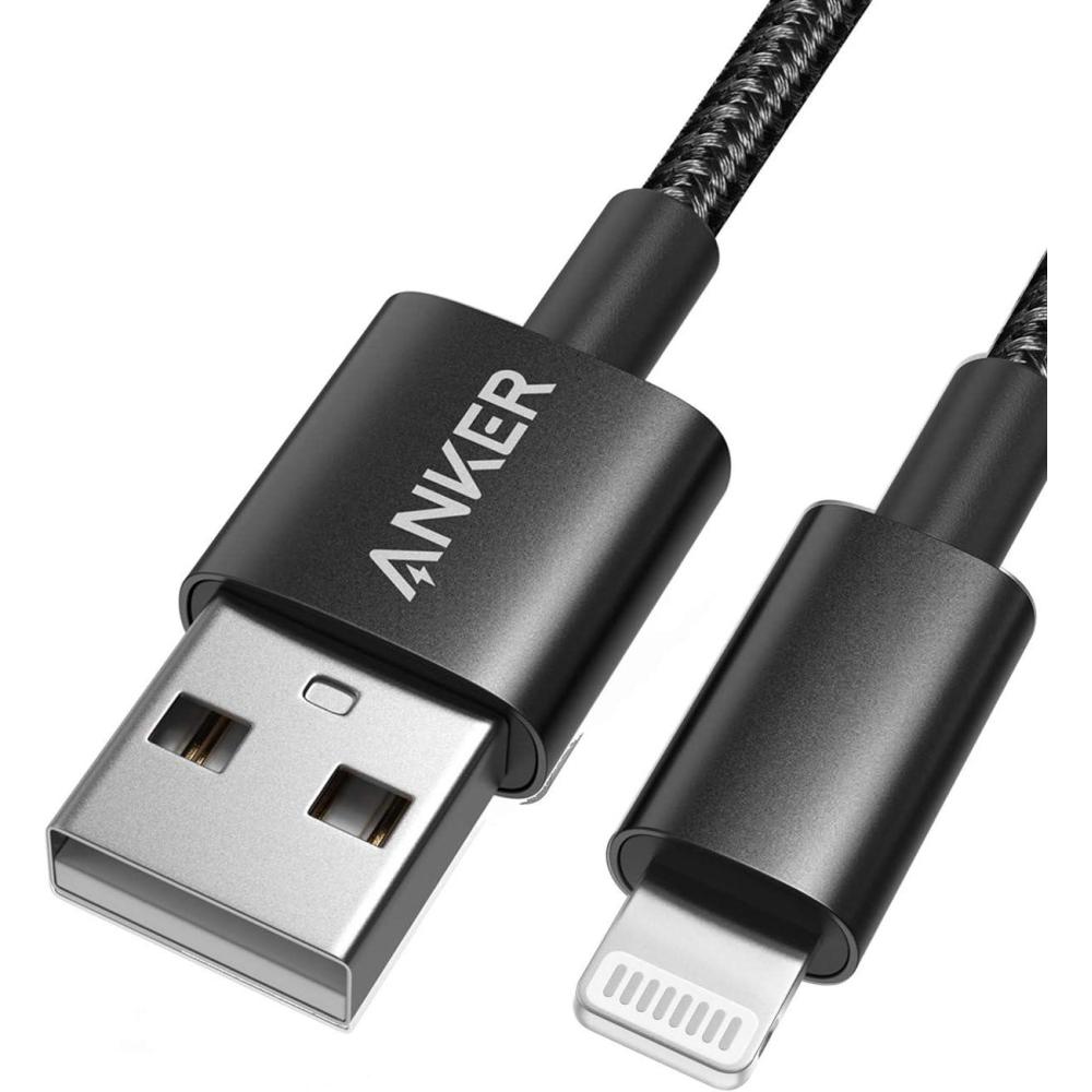 imageAnker iPhone Cable 6ft 331 Premium Nylon USBA to Lightning MFi Certified Charging Cable for iPhone SEXSXS MaxXRX8 Plus76 Plus iPad and MoreBlack