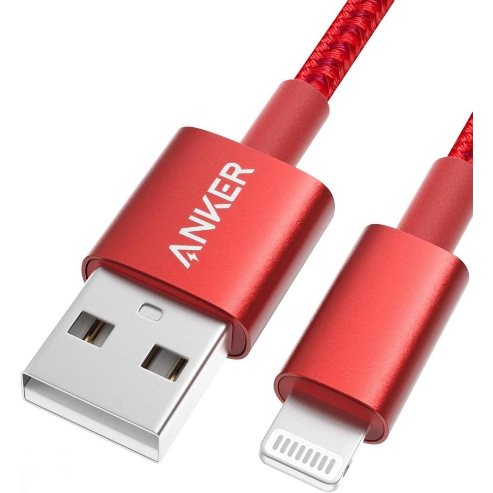 imageAnker iPhone Cable 6ft 331 Premium Nylon USBA to Lightning MFi Certified Charging Cable for iPhone SEXSXS MaxXRX8 Plus76 Plus iPad and MoreRed