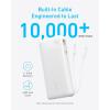 Anker External Battery 20000mAh with Built-in USB-C Cable, 87W Max Fast Charging Battery, 2 USB-C and 1A for MacBook, iPhone 16 Pro Max/15/14, Samsung, Switch, and More(white)