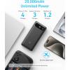 Anker External Battery 20000mAh with Built-in USB-C Cable, 87W Max Fast Charging Battery, 2 USB-C and 1A for MacBook, iPhone 16 Pro Max/15/14, Samsung, Switch, and More(Black)
