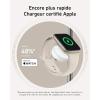 Anker MagGo 3 in 1 15W Induction Charger Compatible with MagSafe and Qi2 Certified, Induction Charging Cradle for iPhone Series 16/15/14/13, AirPods, Apple Watch (Charger and USB C Cable Included)(blanc)