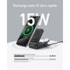 Anker MagGo Induction Charger iPhone 3 in 1 Magsafe 15W, Wireless Charging Base Qi2 Certification Compatible with MagSafe, for iPhone 17/16/15/14 AirPods Watch (40W USB C Charger Included)(Black)