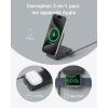 Anker MagGo Induction Charger iPhone 3 in 1 Magsafe 15W, Wireless Charging Base Qi2 Certification Compatible with MagSafe, for iPhone 17/16/15/14 AirPods Watch (40W USB C Charger Included)(Black)