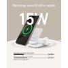 Anker MagGo Induction Charger iPhone 3 in 1 Magsafe 15W, Wireless Charging Base Qi2 Certification Compatible with MagSafe, for iPhone 17/16/15/14 AirPods Watch (40W USB C Charger Included)(white)