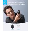 Anker MagGo Induction Charger iPhone 3 in 1 Wireless Charging Station Compatible with MagSafe, Qi2 Certified 15W, Foldable Travel Charger, iPhone 17/16/15, AirPods, Apple Watch (USB-C Charger Included(Black)