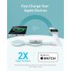 Anker MagGo Induction Charger iPhone 3 in 1 Wireless Charging Station Compatible with MagSafe, Qi2 Certified 15W, Foldable Travel Charger, iPhone 17/16/15, AirPods, Apple Watch (USB-C Charger Included(Green)