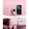 Anker Magnetic External Battery 10000mAh PD 35W with Built-in USB-C Cable, Power Bank Fast Charging, for Apple Watch, iPhone 17 Pro Max/17/15/14/13, Samsung, iPad, AirPods and Others (Black)(Pink)