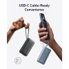 Anker Nano External Battery 10000mAh with Built-in USB-C Cable, Max Power PD 30W with 1 USB-C & A Port, Compatible with iPhone 17 Pro Max16//15/14/13, MacBook, Galaxy, iPad, AirPods(white)