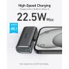 Anker Nano External Battery 5000mAh 22.5W, Built-in Foldable USB-C Connector, Compatible with iPhone 17 Pro Max/16/15, Samsung S22/23, Note20/10, Huawei, iPad Pro/Air, AirPods and More Encore (Black)(Black)