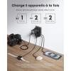 Anker Nano Universal Plug Adapter, 5 Ports Travel Adapter with 1 AC Socket, 2 USB A Ports and 2 USB C Ports, Intelligent Temperature Control, Use in Over 200 Countries(Black)