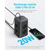 Anker Power Strip with Switch, 12-in-1 Charging Tower (13A, 2990W), 20W USB-C Fast Charging, 8 AC Outlets, 4 USB Ports, 2m Extension Cable, for Office, Home, Gaming(Noir)