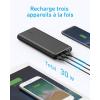 Anker PowerCore 26800 mAh High Capacity External Battery with Dual Input Port and 3 USB Ports – Powerbank 26800 mAh for iPhone, iPad, Samsung Galaxy, Android and Other(Black)