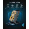 Anker PowerWave Stand 10W Induction Charger, Qi Certified Fast Wireless Charger for Samsung Galaxy S9, Compatible Standard 5W iPhone 17/16 Pro Plus, Mate 20(Wall Charger Not Included)(Black)