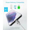 Anker USB C Cable, 60W 2 Pack USB C to USB C 2.0 Cable, Nylon Cable for iPhone 16/16 Pro/16 Plus/15/16 ProMax, iPad Air/Mini/Pro/ 2024, MacBook Pro 2024, Samsung Galaxy S23, Switch (1.8m, Silver)(white)