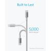 Anker USB C Cable, 60W 2 Pack USB C to USB C 2.0 Cable, Nylon Cable for iPhone 16/16 Pro/16 Plus/15/16 ProMax, iPad Air/Mini/Pro/ 2024, MacBook Pro 2024, Samsung Galaxy S23, Switch (1.8m, Silver)(white)