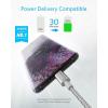 Anker USB C Cable, 60W 2 Pack USB C to USB C 2.0 Cable, Nylon Cable for iPhone 16/16 Pro/16 Plus/15/16 ProMax, iPad Air/Mini/Pro/ 2024, MacBook Pro 2024, Samsung Galaxy S23, Switch (1.8m, Silver)(Silver)