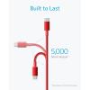 Anker USB C Cable, 60W 2 Pack USB C to USB C 2.0 Cable, Nylon Cable for iPhone 16/16 Pro/16 Plus/15/16 ProMax, iPad Air/Mini/Pro/ 2024, MacBook Pro 2024, Samsung Galaxy S23, Switch (1m, Red)(Red)