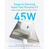 Anker USB C Fast Charger 45 W, iPhone Samsung Fast Charging with USB C Cable, Compatible with PPS for Samsung Galaxy S24 Ultra/S24/S23+/S23/S22/Note20, iPhone 17/17 Pro, Pixel, and More(white)