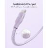 Anker USB-C Cable, 240W Braided Upcycled USB C to USB-C Fast Charger Cable for iPhone 17/17 Pro/17 Plus/17 ProMax, MacBook Pro, iPad Pro/Air 5, Galaxy S23 and Others (6 Feet, Black)(purple)