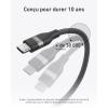 Anker USB-C Cable, 240W Braided Upcycled USB C to USB-C Fast Charger Cable for iPhone 17/17 Pro/17 Plus/17 ProMax, MacBook Pro, iPad Pro/Air 5, Galaxy S23 and Others (6 Feet, Black)(Black)