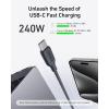 Anker USB-C to USB-C Cable (240W, 3ft) Organic Nylon Type C Fast Charging Cable Compatible with iPhone 15, MacBook Pro 2020, iPad Pro 2020, iPad Air 4, Samsung Galaxy S23+/S23 Ultra(Black)