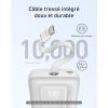 Anker Zolo Batterie Externe Haute Vitesse 20000mAh 30W, Câble USB-C Intégré, 1 Port USB-C & A, pour iPhone 16/16 Pro/16 Pro Max/16 Plus, MacBook, Galaxy, et Autres(blanc)
