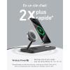 Anker iPhone 15W Induction Charger 3-in-1 Foldable Ultra Fast Qi2 Certification Induction Charging Station for iPhone 17/16 Series, AirPods, Apple Watch (USB-C Charger and Cable Included)(Noir)
