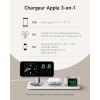 Anker iPhone 15W Induction Charger 3-in-1 Foldable Ultra Fast Qi2 Certification Induction Charging Station for iPhone 17/16 Series, AirPods, Apple Watch (USB-C Charger and Cable Included)(blanc)