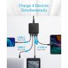 USB-C Fast Charger, 63W Anker Fast Charge Adapter, 4 Ports PIQ 3.0 and GaN, PowerPort Atom III Slim AC Charger with Dual USB-C Ports (45W Max), iPhone 16, USB-C Laptops