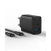Anker 20W USB C iPhone Charger, iPad Charger, Fast Charging, Compatible with iPhone 17/17 Plus/iPhone 17 Pro Max/16/iPad and Others (1.5m USB C Cable Included)(Black)
