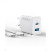 Anker 20W USB C iPhone Charger, iPad Charger, Fast Charging, Compatible with iPhone 17/17 Plus/iPhone 17 Pro Max/16/iPad and Others (1.5m USB C Cable Included)(white)
