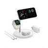 Anker MagGo 3 in 1 15W Induction Charger Compatible with MagSafe and Qi2 Certified, Induction Charging Cradle for iPhone Series 16/15/14/13, AirPods, Apple Watch (Charger and USB C Cable Included)(blanc)