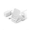 Anker MagGo Induction Charger iPhone 3 in 1 Magsafe 15W, Wireless Charging Base Qi2 Certification Compatible with MagSafe, for iPhone 17/16/15/14 AirPods Watch (40W USB C Charger Included)(white)