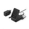 Anker MagGo Induction Charger iPhone 3 in 1 Magsafe 15W, Wireless Charging Base Qi2 Certification Compatible with MagSafe, for iPhone 17/16/15/14 AirPods Watch (40W USB C Charger Included)(Black)