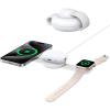 Anker MagGo Induction Charger iPhone 3 in 1 Wireless Charging Station Compatible with MagSafe, Qi2 Certified 15W, Foldable Travel Charger, iPhone 17/16/15, AirPods, Apple Watch (USB-C Charger Included(white)