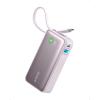 Anker Nano External Battery 10000mAh with Built-in USB-C Cable, Max Power PD 30W with 1 USB-C & A Port, Compatible with iPhone 17 Pro Max16//15/14/13, MacBook, Galaxy, iPad, AirPods(purple)