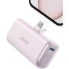 Anker Nano External Battery 5000mAh 22.5W, Built-in Foldable USB-C Connector, Compatible with iPhone 17 Pro Max/16/15, Samsung S22/23, Note20/10, Huawei, iPad Pro/Air, AirPods and More Encore (Black)(purple)