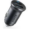 Anker PowerDrive 2 Alloy Car Cigarette Lighter Charger with 2 USB Ports 24W 4.8A Metal with Blue LED for iPhone XR/Xs/Max/X/8/7/Plus, iPad Pro/Air 2/Mini, Galaxy, LG, HTC and Others(Black)