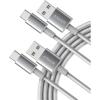 Anker USB C Cable, 2 Pack USB-A to USB-C Charging Cable, 331 USB C to USB 2.0 Dual Braided Nylon Type C Charging Cable for iPhone 17/17 Plus/Pro/17 ProMax Samsung Galaxy S10+, LG V30(6ft, Red)(Silver)