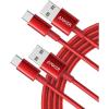 Anker USB C Cable, 2 Pack USB-A to USB-C Charging Cable, 331 USB C to USB 2.0 Dual Braided Nylon Type C Charging Cable for iPhone 17/17 Plus/Pro/17 ProMax Samsung Galaxy S10+, LG V30(6ft, Red)(Red)