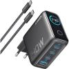 imageAnker Zolo USB C Charger 140W Fast and Compact 4 Port Adapter GaN Technology Intuitive Touch Controls iPhone Series iPhone 17 Samsung MacBook AirPro Pixel AirPods and MoreDark Gray
