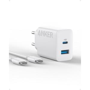 Anker 20W USB C iPhone Charger, iPad Charger, Fast Charging, Compatible with iPhone 17/17 Plus/iPhone 17 Pro Max/16/iPad and Others (1.5m USB C Cable Included)(white)